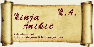 Minja Anikić vizit kartica